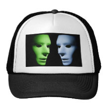 Alien and Ghost Like Faces in Conversation.jpg Mesh Hats