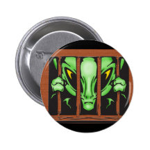 Alien Behind Bars Pinback Buttons