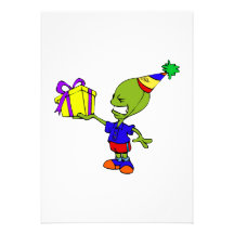 Alien Birthday Boy Custom Invitations