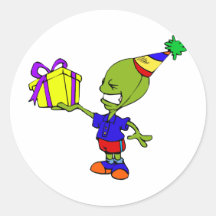 Alien Birthday Boy Sticker