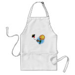 Alien boy with toy flying saucer apron