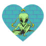 Alien Coverup Heart Stickers