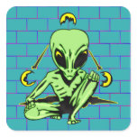 Alien Coverup Square Sticker