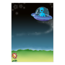 alien discovers a pretty earth flower business card
