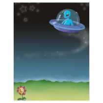 alien discovers a pretty earth flower full color flyer