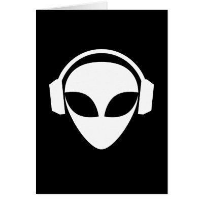 Alien DJ Folding Card by Madinagoodway