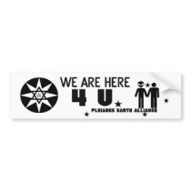 Alien Earth Alliance *We are here 4 U* Bumper Stickers