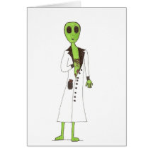 Alien Exposed Stealing Candy Greeting Card