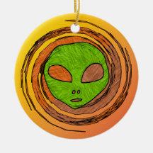 ALIEN FACE CHRISTMAS ORNAMENT