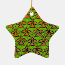 ALIEN FACES CHRISTMAS TREE ORNAMENTS