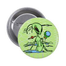 Alien Female Pinback Buttons