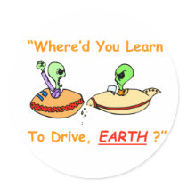 Alien Fender Bender Sticker