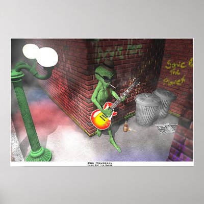 Alien Got the Blues Print by mousseau
