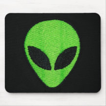 Alien, Green face Mouse Mats