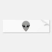 Alien Grey Bumper Stickers