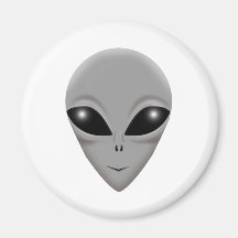 Alien Grey Fridge Magnets
