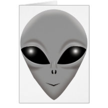 Alien Grey Greeting Cards