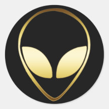 ALIEN HEAD ROUND STICKER