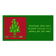 Alien Holiday Tree Photo Card
