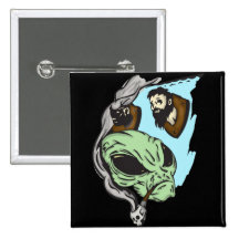 Alien Human Head Trophies Pin