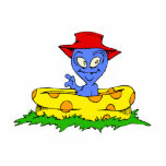 Alien in kiddie pool with hat on photo sculptures