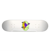 Alien in space ship skateboard decks