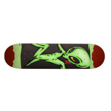 Alien Invades Your Home Custom Skateboard