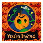 Alien Jack-O-Lantern Invitations