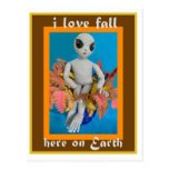Alien Loves Fall Postcard