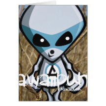 Alien Mascot Greeting Cards