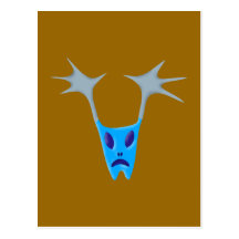 Alien mit Geweih alien with antlers Postkarte