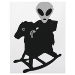 alien on rocking horse icon letterhead design