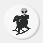 alien on rocking horse icon magnet