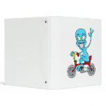 alien on tiny bicycle 3 ring binder