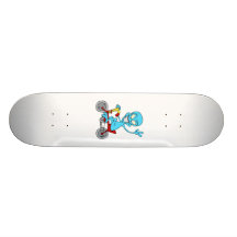 alien on tiny bicycle skate boards