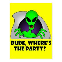 ALIEN PARTY-6 POST CARDS
