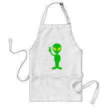 Alien Peace Sign Apron