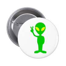 Alien Peace Sign Buttons