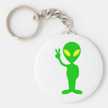 Alien Peace Sign Key Chain