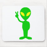 Alien Peace Sign Mouse Mat