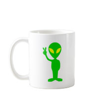 Alien Peace Sign Coffee Mugs