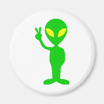 Alien Peace Sign Refrigerator Magnets
