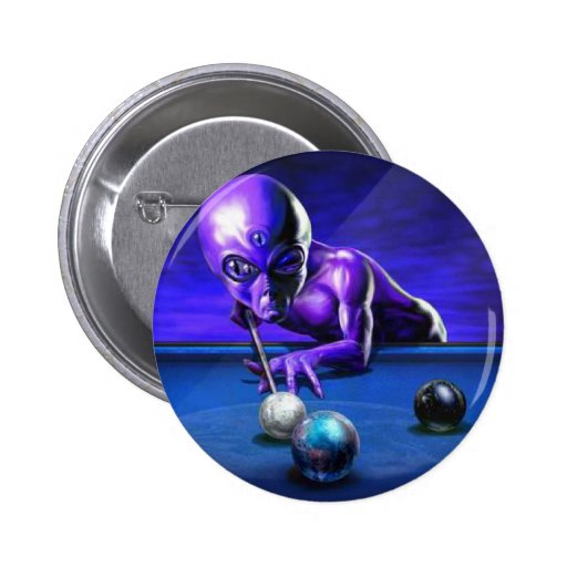 Alien Playing Pool Buttons