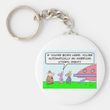 alien pregnant born american citizen saucer keychain