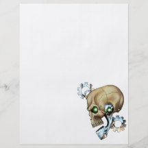 Alien Robot Skull from the Future in Chrome + Bone Personalized Flyer
