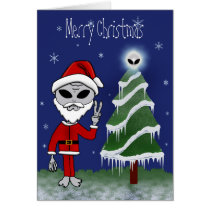 Alien Santa Christmas Cards cards