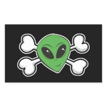 Alien Skull and Crossbones Stickers