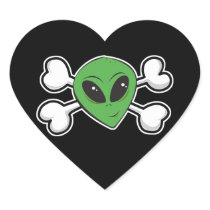 Alien Skull and Crossbones Stickers
