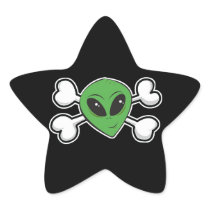 Alien Skull and Crossbones Stickers