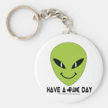 Alien Smiley Face Key Chain
